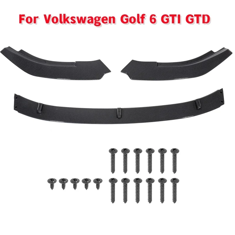 

3Pcs Car Front Bumper Lip Body Kit Spoiler For Volkswagen Golf 6 GTI GTD 2010-2013