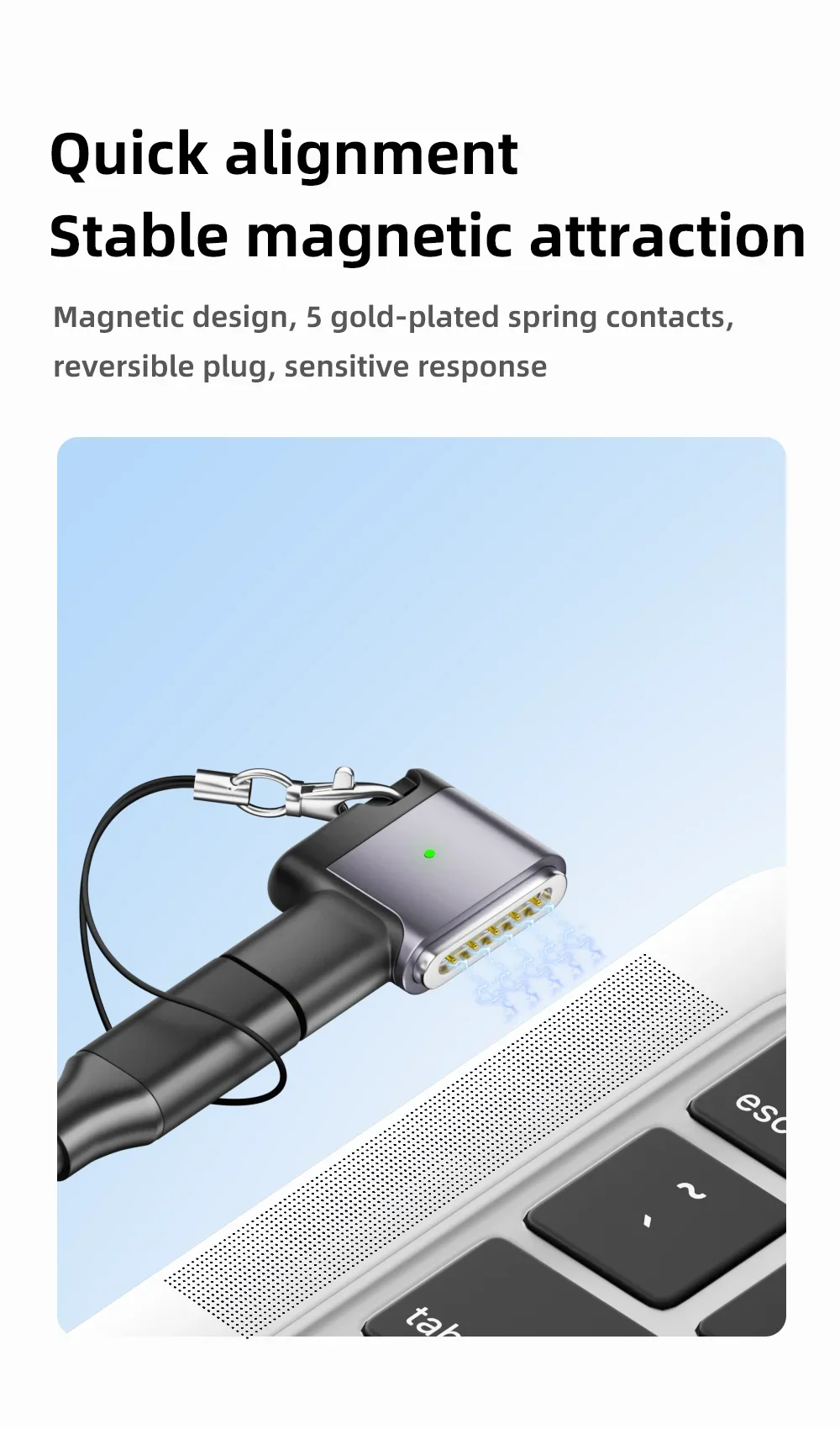 맥세이프3 마그네틱 고속 충전 어댑터 PD 100W 타입-C - 맥세이프3 어댑터 (맥북 에어/프로 M1/M2/M3/M4/M5 호환)