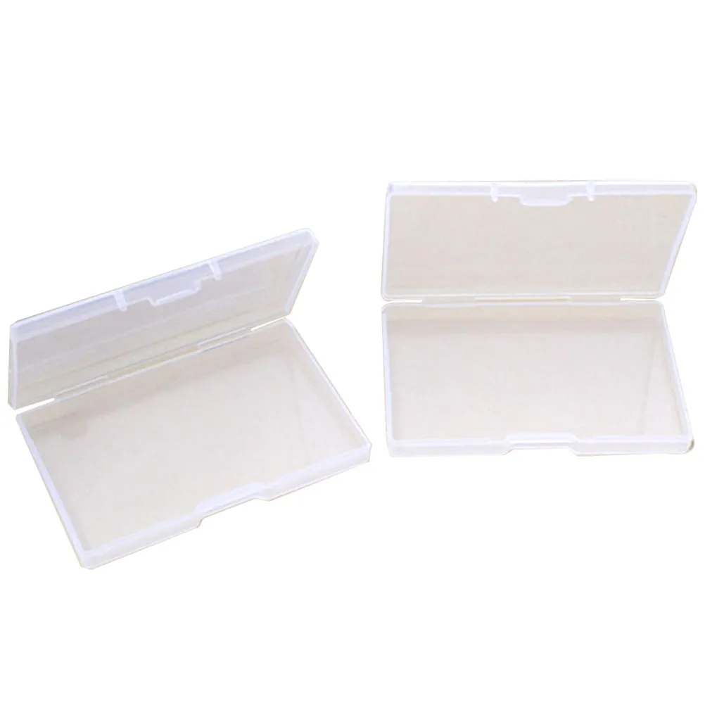 2Pcs 플라스틱 명함 홀더 주최자 신용 ID 카드용 휴대용 이름 케이스 구성 요소 보관 상자 전문 사무실