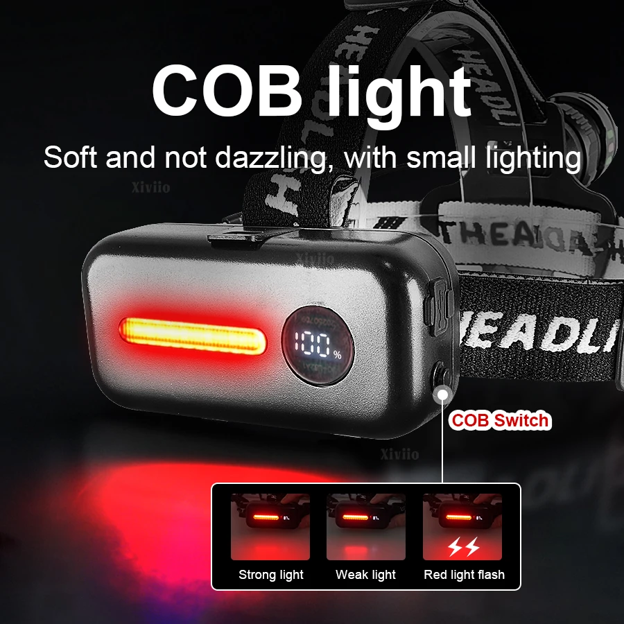 9800000LM 초강력 헤드램프 4000M 고출력 LED 헤드라이트 USB 충전식 헤드 플래시라이트 형광등 낚시용