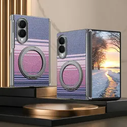 Luxury Ring Magnet Back Cover with Wide Stand - Premium Case - Galaxy Z Fold 8 (Purple)