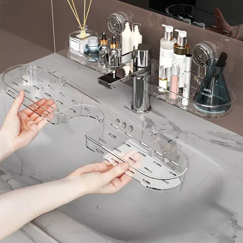 Household Suction Cup Sink Shelf Without Drilling Wall-mounted Faucet Drain Organizer Faucet Universal Models