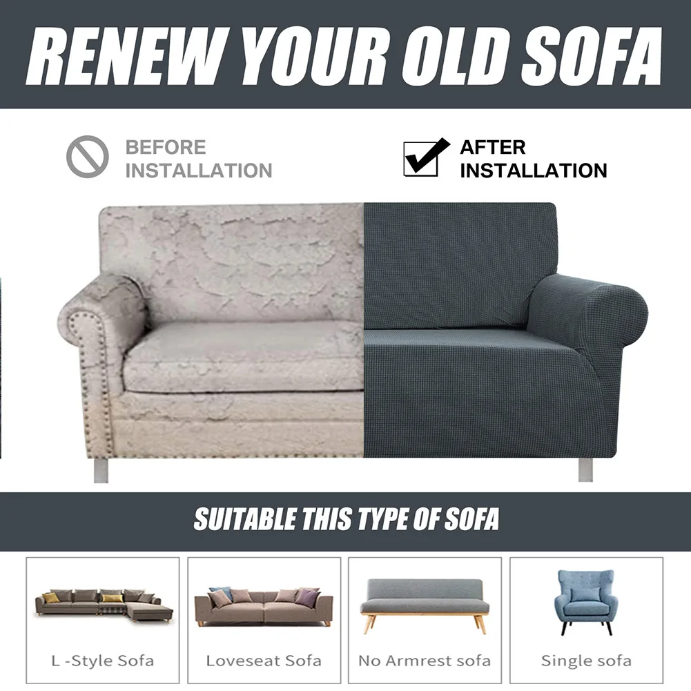 Sofa Seat Cushion Cover Elastic Furniture Protector for Pets Kids Stretch Washable Removable Slipcover Four-Seasons Avaliable 4