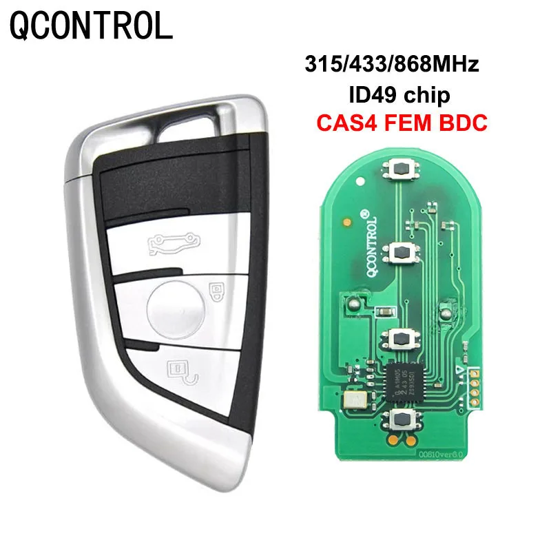 QCONTROL 315/433/868MH3 Buttons Car Smart Remote Key Keyless Entry for BMW 3 5 7 F Series FEM/CAS4/CAS4  315/433/868Mhz PCF7945P