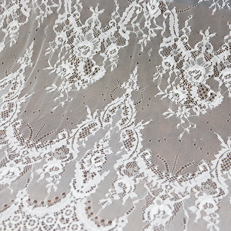(1.5x3meters) Fashion High Quality Handmade Dress DIY White Eyelash Lace Manual DIY Trimming Fabric Curtain Decoration