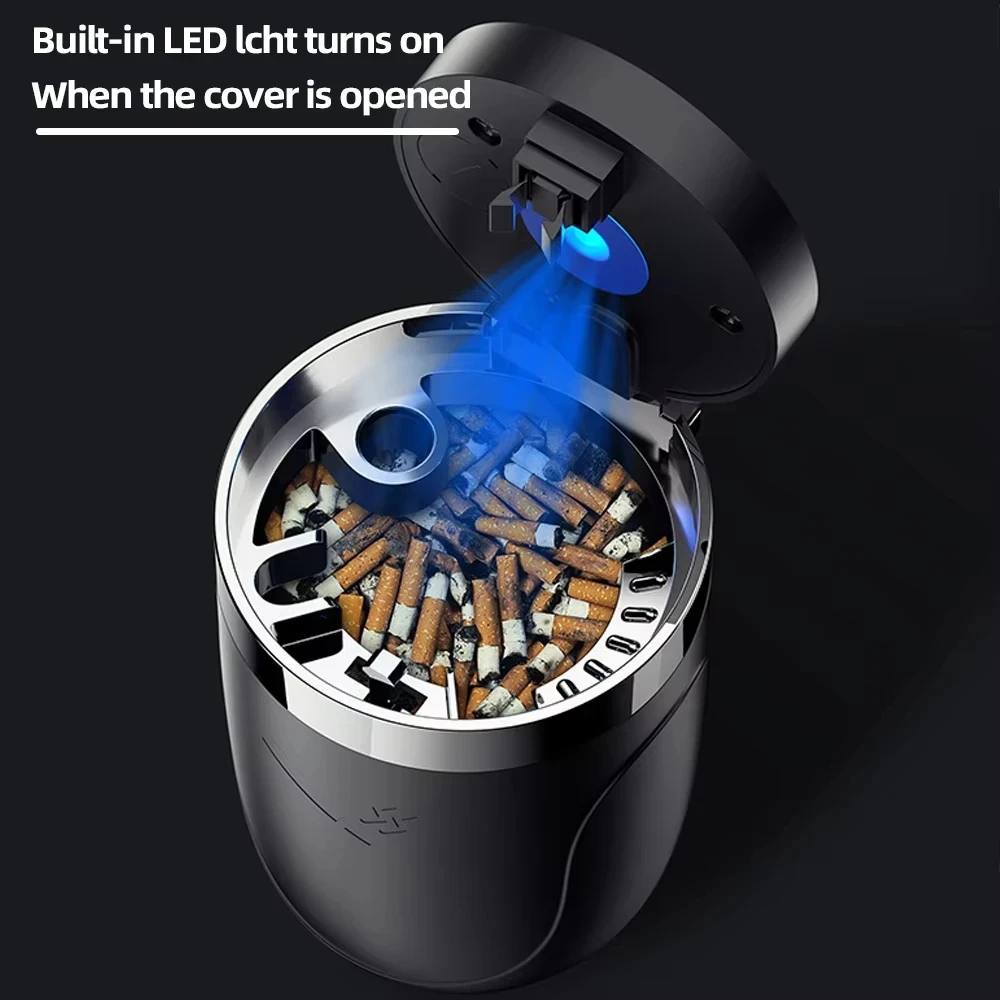 Car Ashtray Cup Lid LED Light Portable Detachable Vehicle Ashtray Holder Cigarette Interior Parts car ashtray portable ashtray