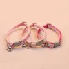 Hand Knitting Flower Pet Collar With Bell Colorful Retro Style Cat Collar Adjustable Safety Necklace For Puppy Cat Accessories 2