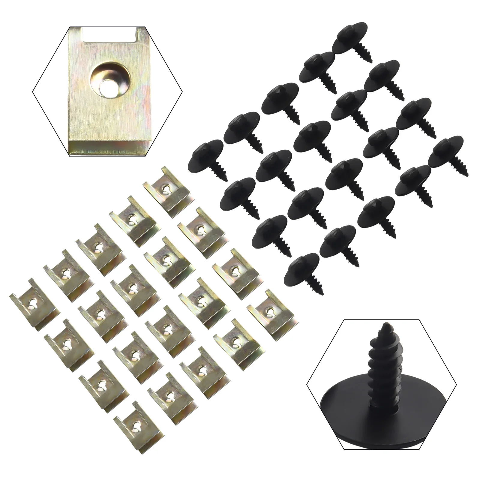 

Undertray Splash Guard Hex Head Tapping Socket Bolt Screw Clips 40x for BMW Self Tapping U Nut Hex Screw Speed Fastener