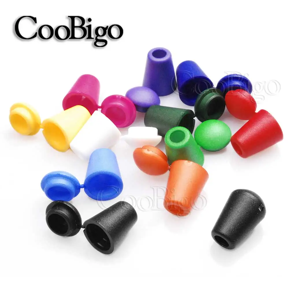 Cord Ends Bell Stopper Lid Lock Plastic Toggle Clip For Paracord Clothes Bag Sports Wear Shoe 12pcs/pack