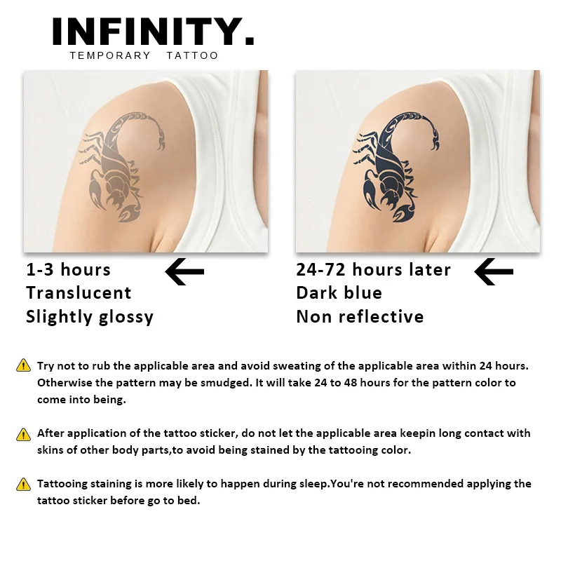 Scorpion temporary tattoo sticker waterproof magic tattoo lasts to 8-15 days fake tattoo semi permanent tattoo