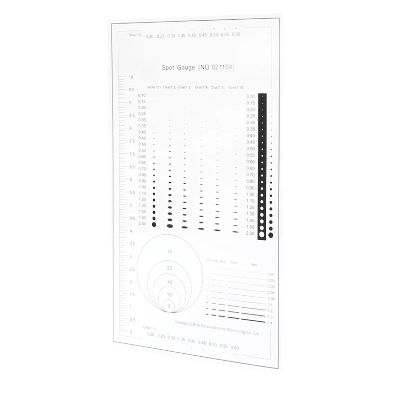 Spot Gauge Comparison Card Ruler Point Dot Line Gauge Scratched Area Circle Ellipse Diameter Line Width Thickness Micrometer