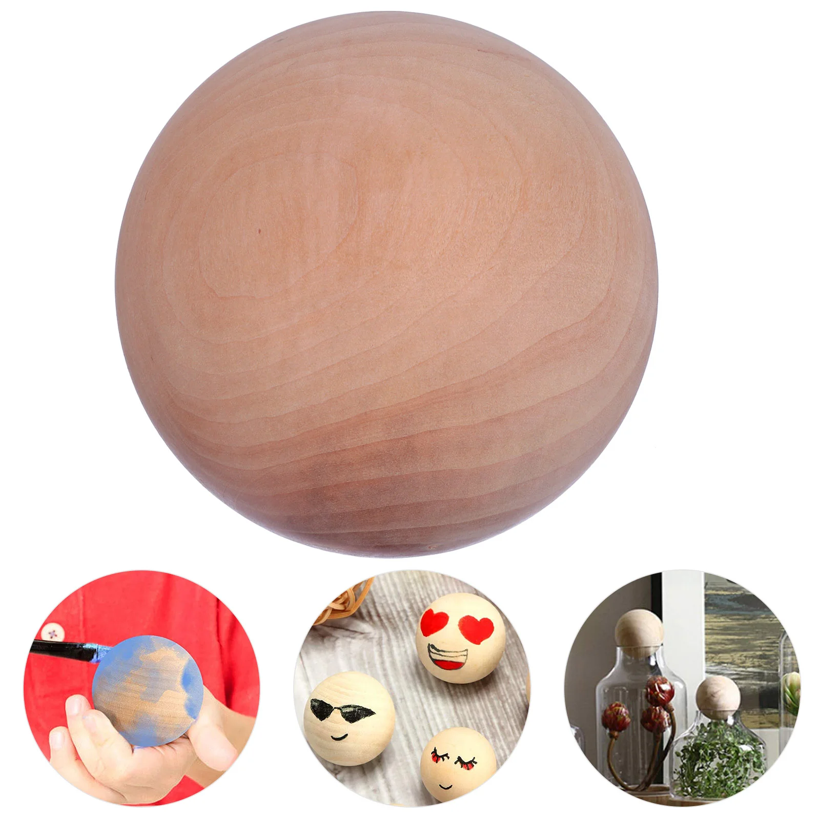 

9cm Ball Round Wooden DIY Project Accessories Painted Toy Crafts Solid Table Decor
