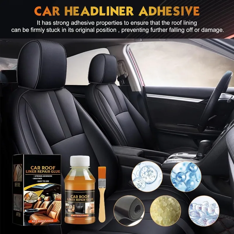 Car Headliner Repair Glue Roof Liner Quick Repair Adhesive Glue Car Roof Fabric Adhesive repair rquick drying temperature 5