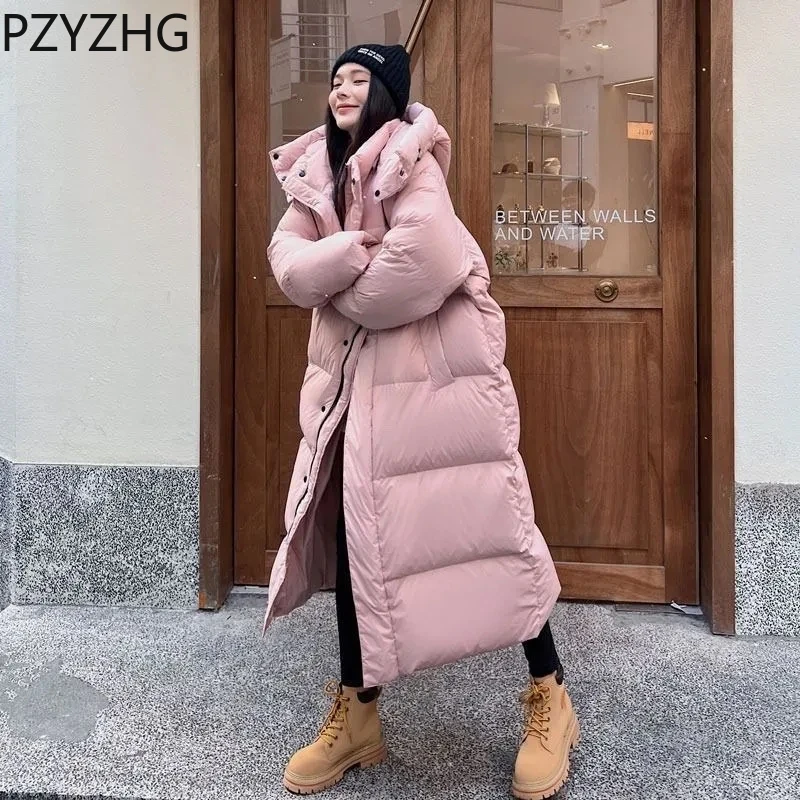 

Women 2023 New Oversized Winter Jacket Down Cotton Coat Long Cotton-Padded Coat Female Thick Warm Puffer Parkas Hooded Overcoat