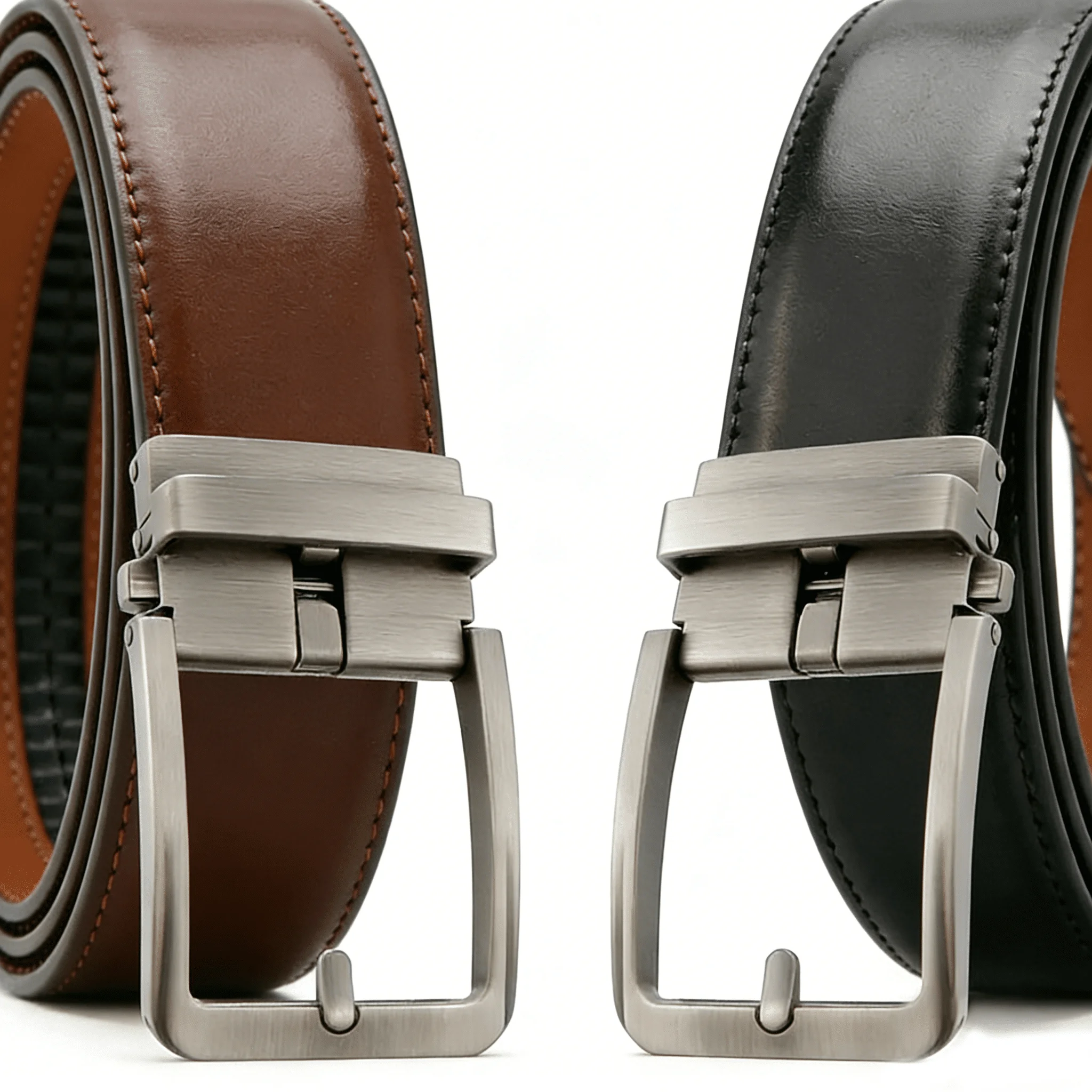 Herren Echtleder-Gürtel Automatischer Luxus-Herrengürtel mit Metallschnalle Designer Hochwertige Rindsleder-Taillenriemen – Detail 16