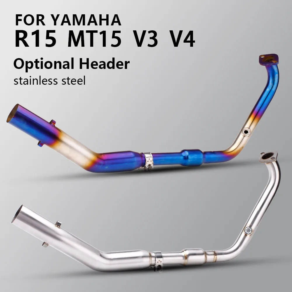 MT15 R15 V3 V4 Motorcycle Exhaust Full Systems Stainless Steel Pipe Header Pipe For Yamaha MT15 R15 V3 V4 2017-2023 Years