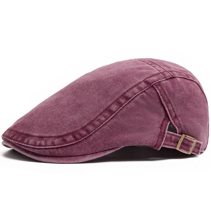 Watered Denim American Retro Beret Washed Old Street