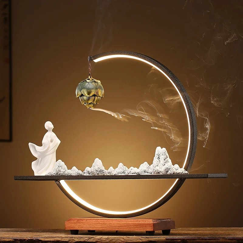 

Incense Fountain Waterfall Essential Oil Burner Candle Waterfall Incense Catalytic Lamp Holy Pole Holder Incienso Cascada Home