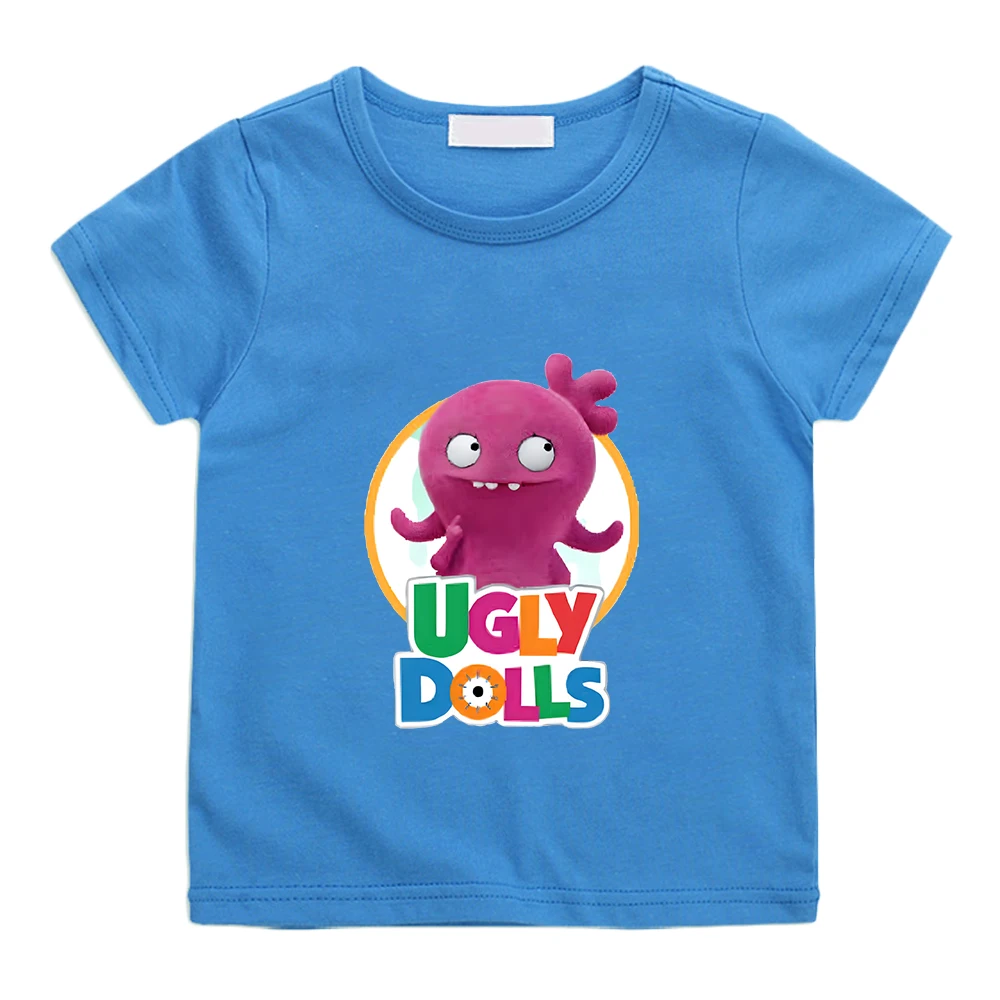 

Симпатичная футболка с рисунком уродливых кукол, футболка из 100% хлопка с коротким рукавом и круглым вырезом, удобные футболки для мальчиков и девочек, футболка с милым принтом