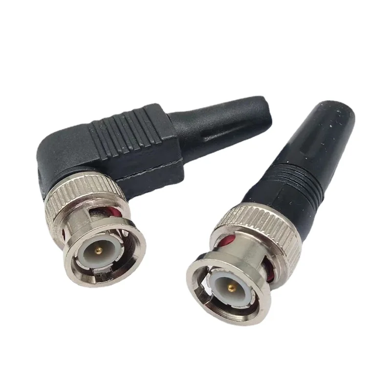 

10pcs/lot CCTV RG59 BNC male solderless right angle connector BNC Male Right Angle Coaxial Connector For RG59