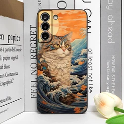 Japan The Great Wave of Kanagawa Cat Art Phone Case - Ultra Soft Cover - Samsung S21 Plus (M-E1070T1)