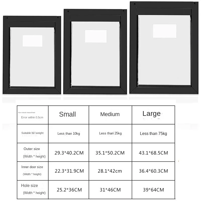 Aluminum Alloy Medium and Large Cat and Dog Pet Entrance Exit Holes Outdoor Free Two-way Wooden Doors Glass Doors