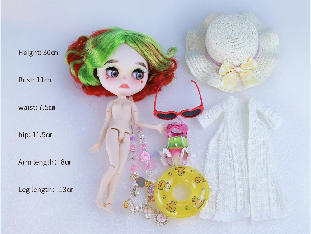 Isabel – Premium Custom Neo Blythe Doll with Multi-Color Hair, White Skin & Matte Cute Face 2
