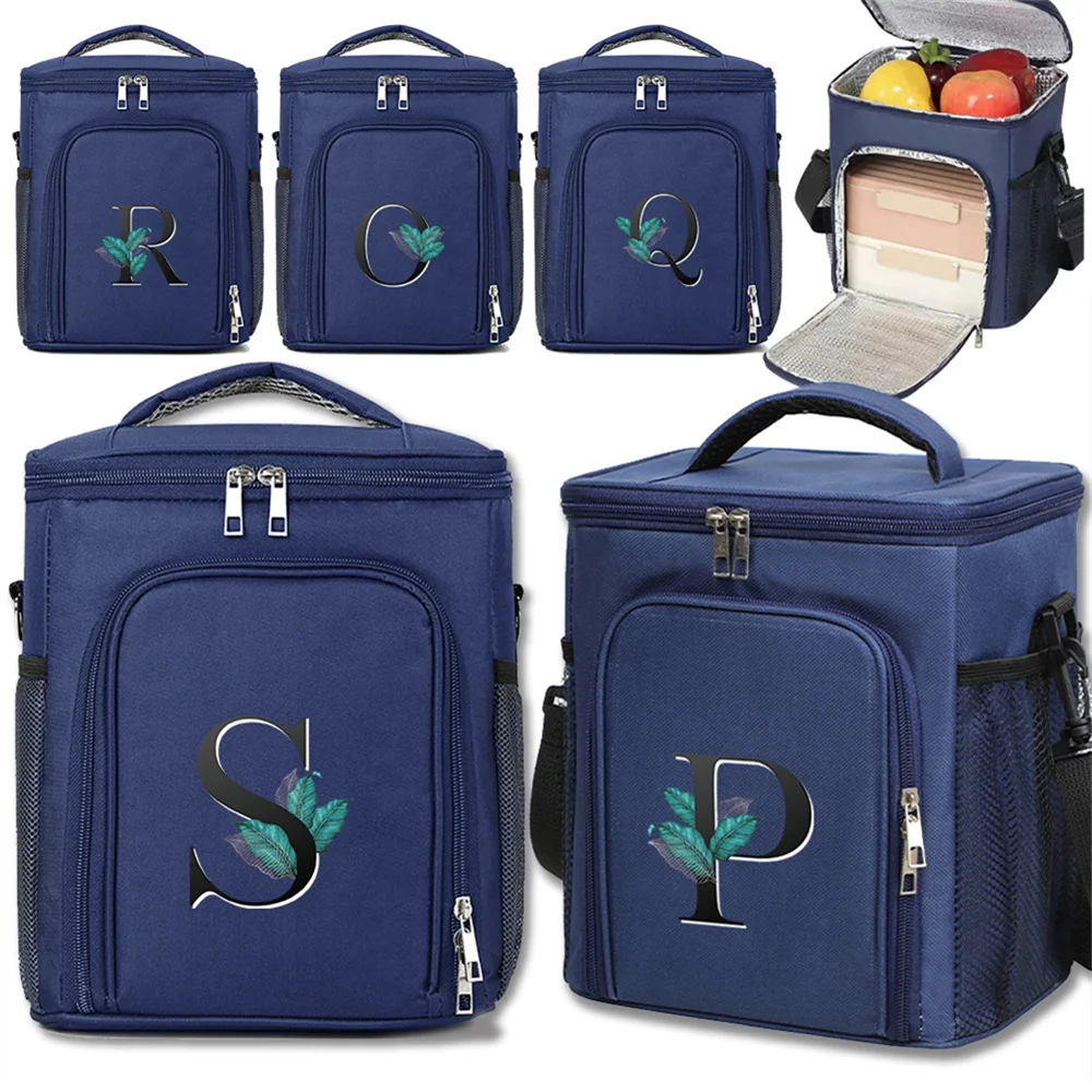 

Insulated Lunch Bag Bilayer Bento Pack Aluminum Foil Rice Bag Print Leaf Series Ice Pack Student Bento Insulation