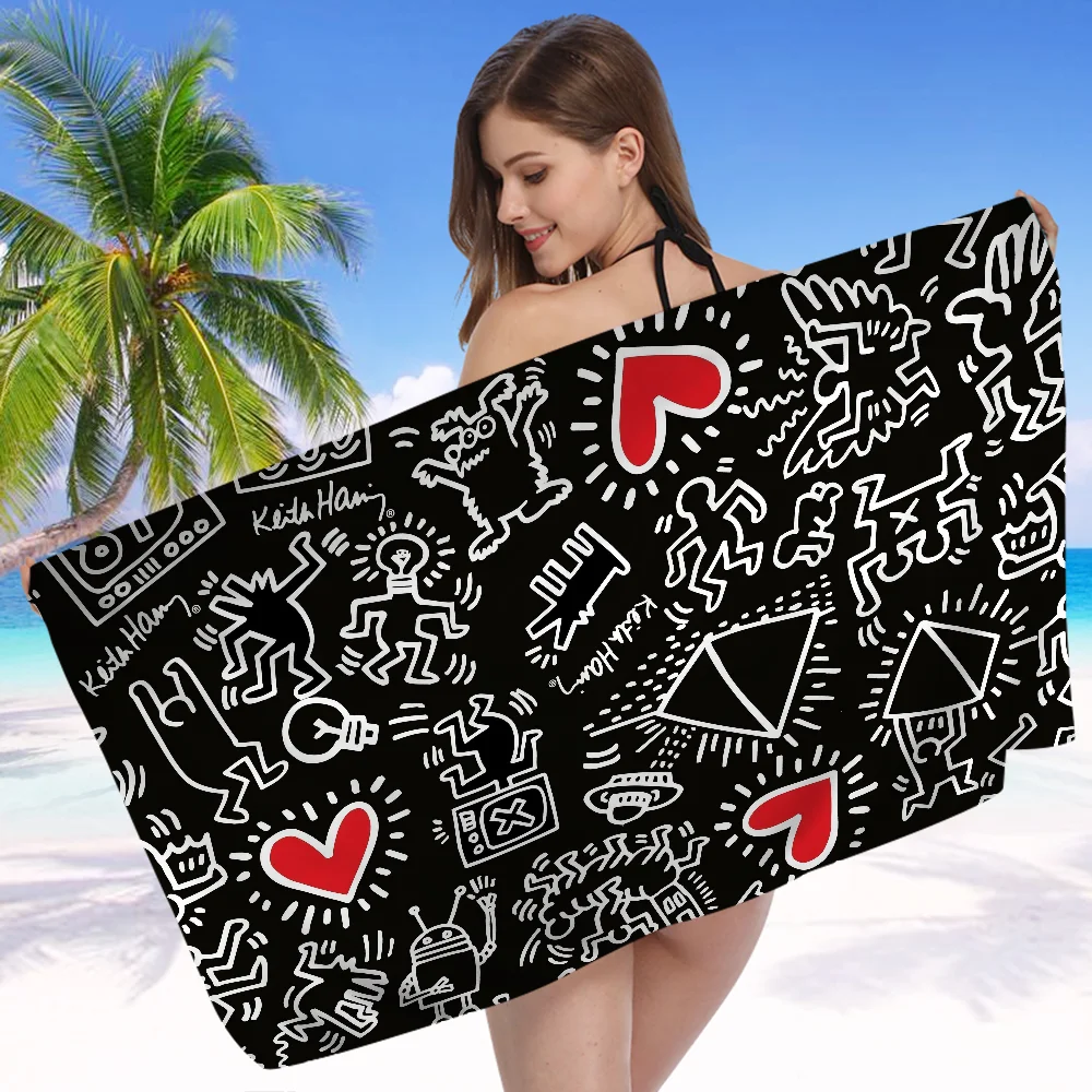 Keiths Haring Beach Towel For Kids Personalized Bath Towel Pool Towel Vacation Gift Picnic Towel Party Gift 5
