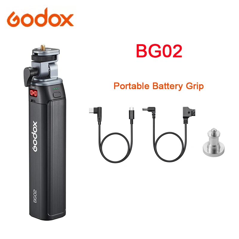 Godox BG02 Battery Grip 95Wh Capacity Flash LED compatible 180 Tilting Head Adjustment Handle for Flash Video Light
