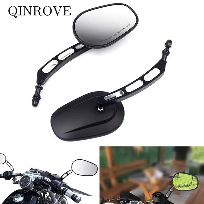 

For Harley Davidson XL883 XL1200 XL48 Road King Fatboy Dyna Motorcycle Rearview Mirror White Glass Aluminum Alloy Side Mirror