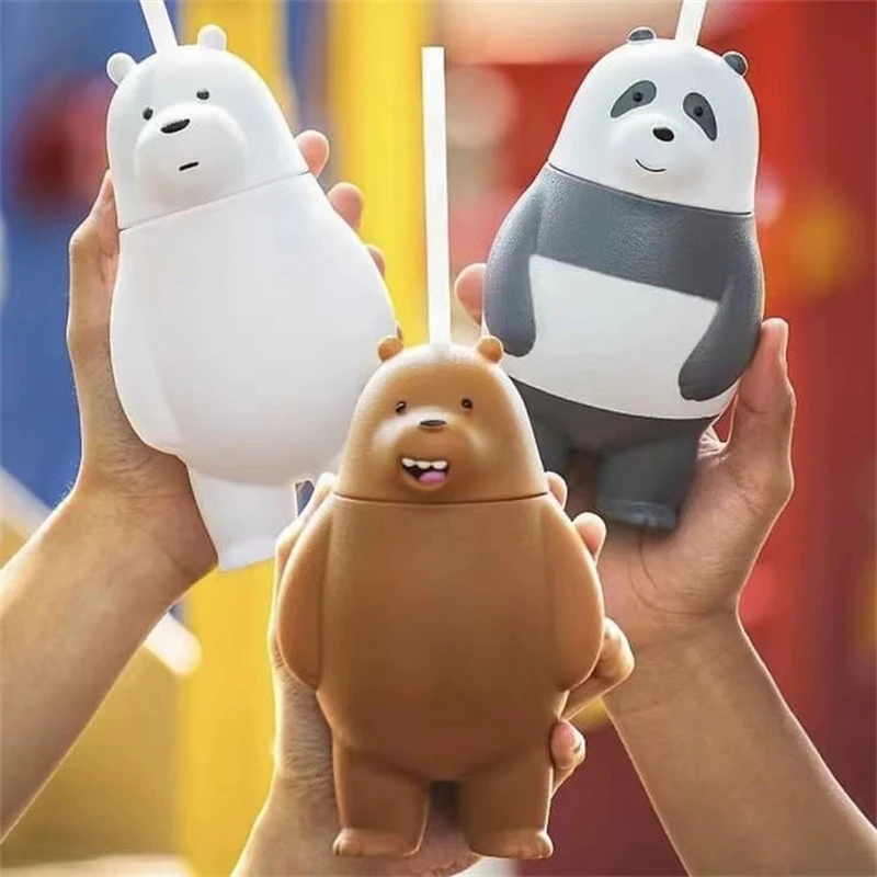 Taza de Anime de osos desnudos, oso de hielo Grizzly Panda con paja,  película exclusiva, teatro, regalos de navidad encantadores| | - AliExpress