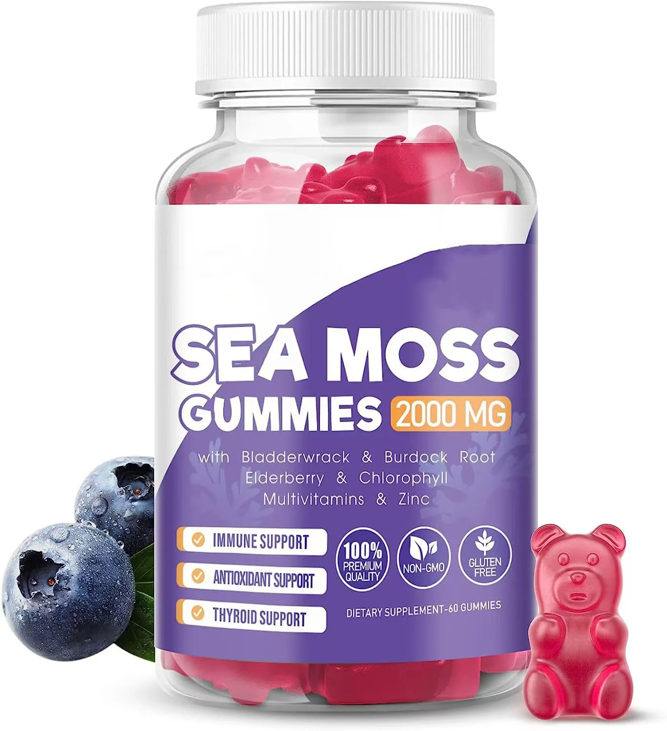 Blueberries lutein seaweed gummies protect the eyes protect the cardiovascular system and enhance immunity