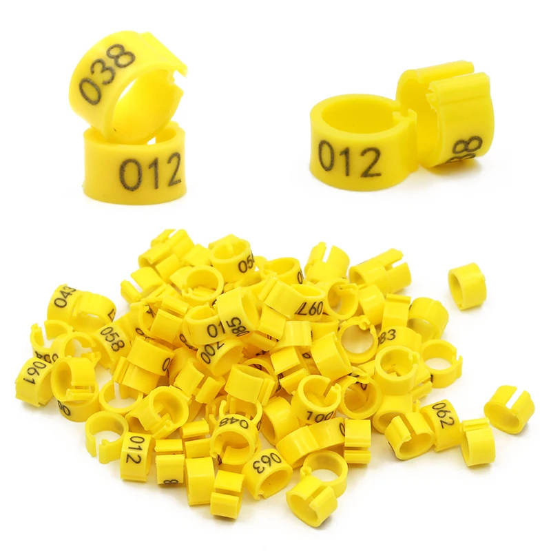 10-Color Digital Bird Training Foot Rings, 8mm Plastic ID Markers