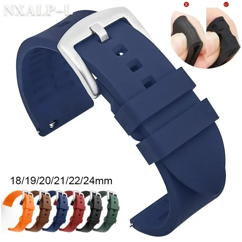 Cheap Trendy Silicone 24 mm Watch Strap Replacement 20068-01-BB_K0015767 main image 0