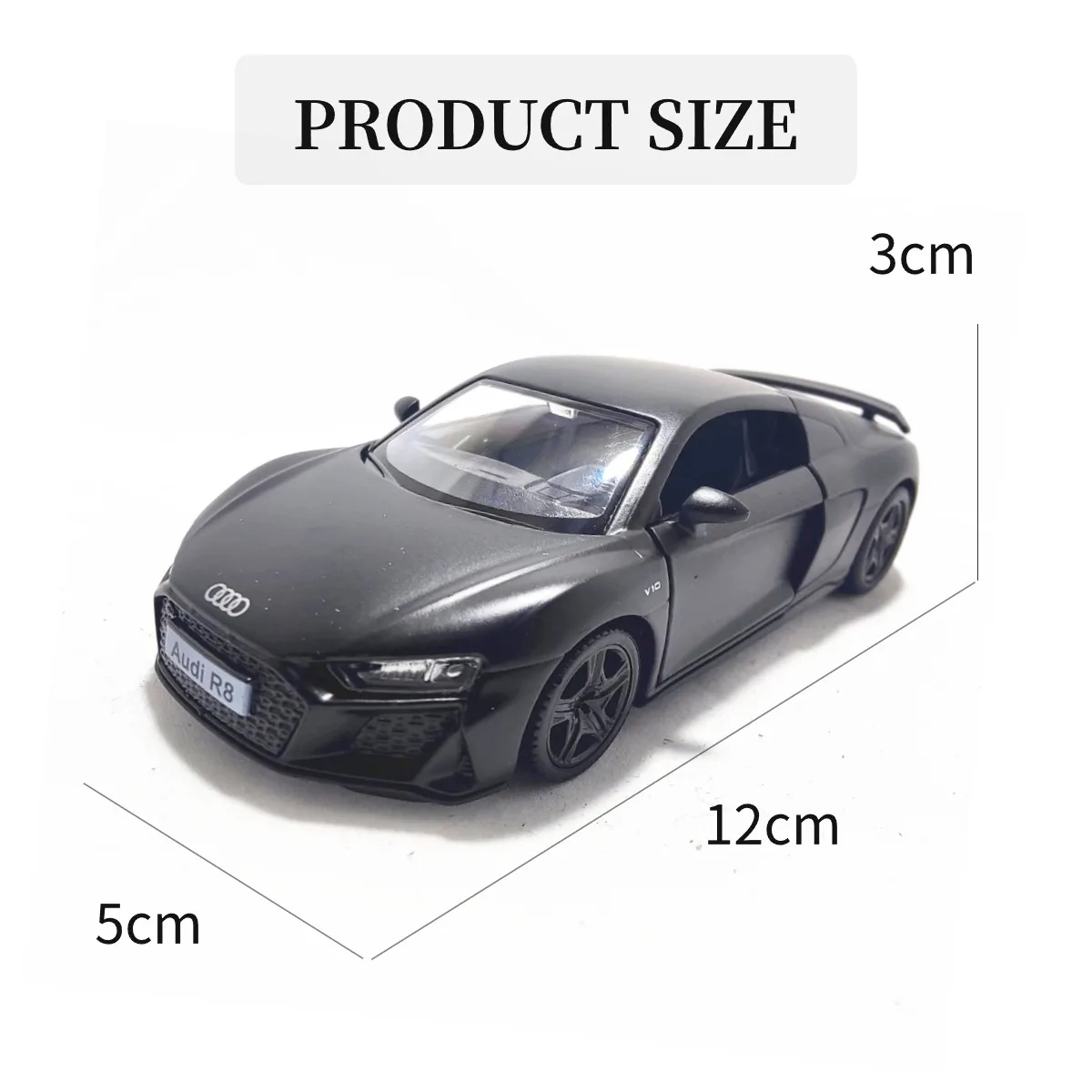 1:36 Audi R8 V10 Coupe Pullback Toy Car Model Official Licensed Alloy Diecast Vehicle Scale Replica Xmas Gift Kid Boy Toy 6