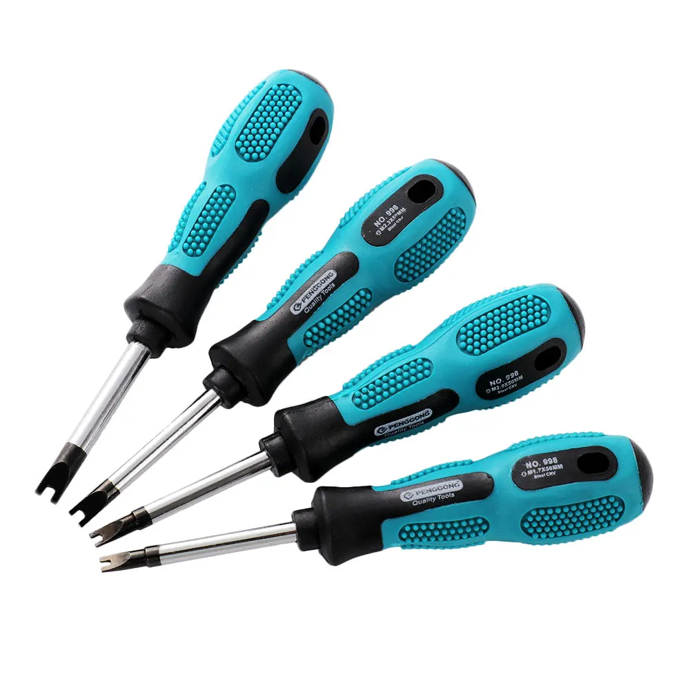 de brocas destornillador tipo horquilla en U, destornillador ranurado magnético, juego de herramientas de mano multifunción, 4 Uds.|Destornillador| AliExpress