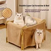 Cat nest cat scratching board integrated cat bed sisal in all seasons upper and lower bunk warm villa double layer semi-closed