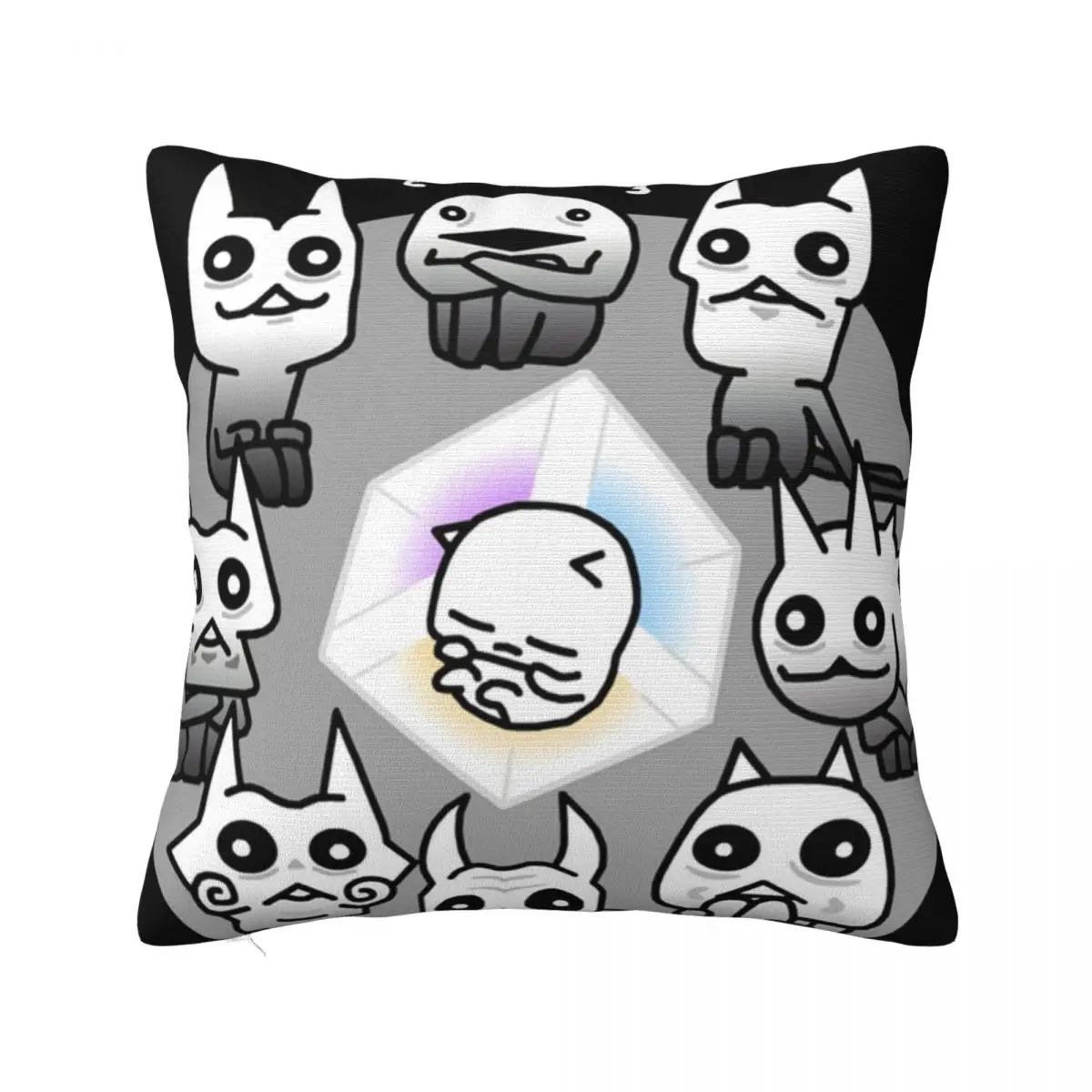 Battle Cats Nekoluga Murale Essential Throw Pillow Federe Per Cuscini Del Divano Pillow Decor