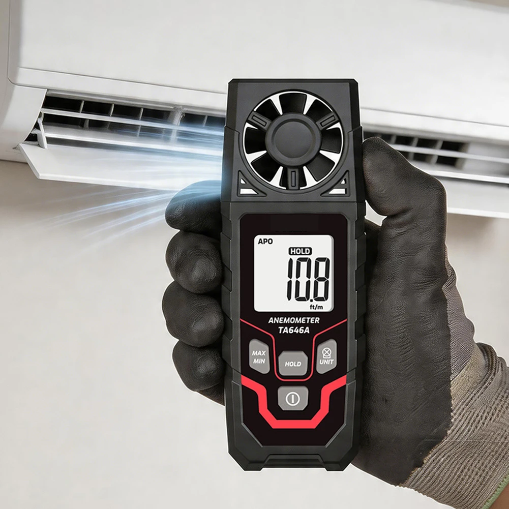 TA646A 디지털 풍속계 0.3-30m/s HVAC 산업 테스트용 휴대용 공기 흐름 풍속 측정기 온도 측정