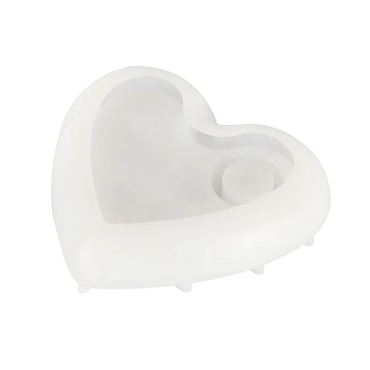 

Silicone Shape Candle Holder Heart -Shaped Silicone Shapes Epoxy Resin for Candlestick Tray Jewelry Organizer