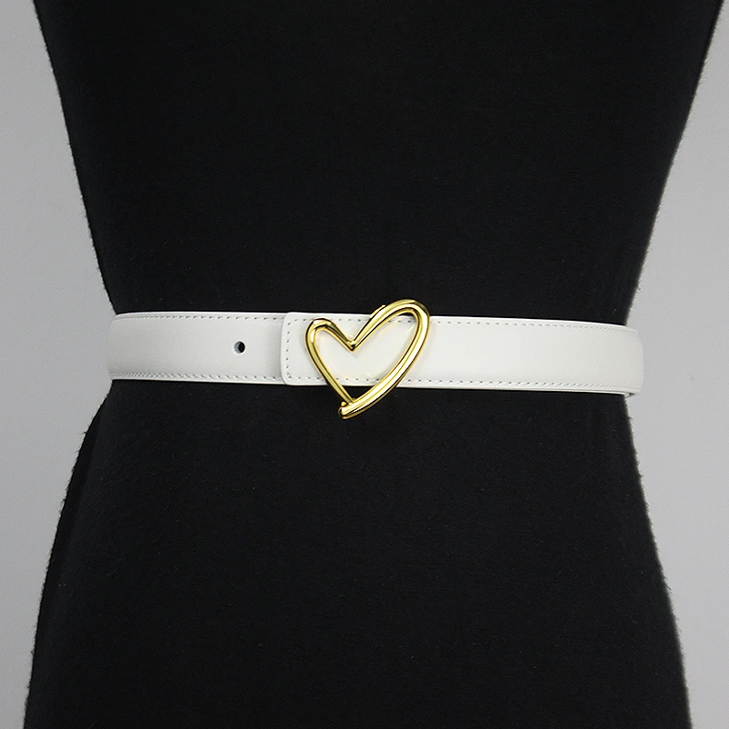 designer belts women Love buckle belt women's leather versatile jeans belt decoration with dress suit retro waist cover brown belt women