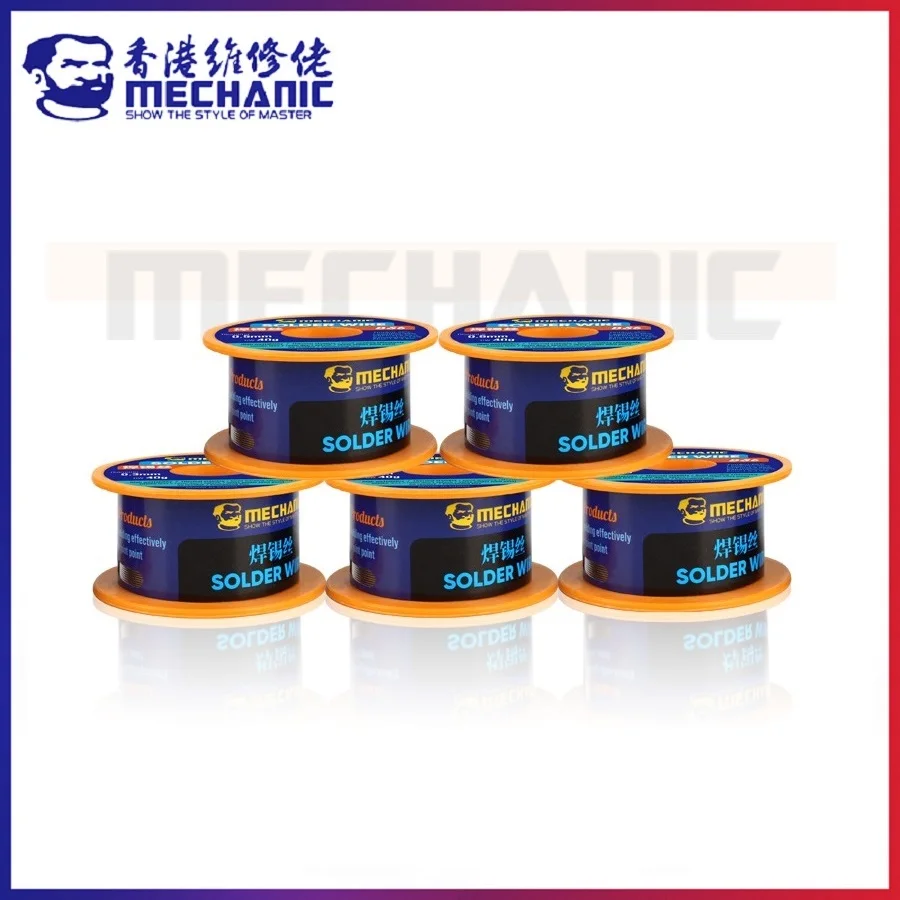 Soldering Wire Soldering Tin Wire MECHANIC DS6 40g Solder Wire 0.3/0.4/0.5/0.6/0.8mm High Purity No-clean Mild Rosin Core 210℃ Melting Point Soldering Flux 1-3%