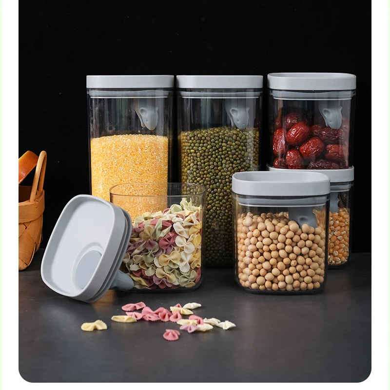 

550/2000ml Kitchen Transparent Grains Sealed Tank Food Storage Container Snacks Dried Fruit Jars Kitchen Storage Organization