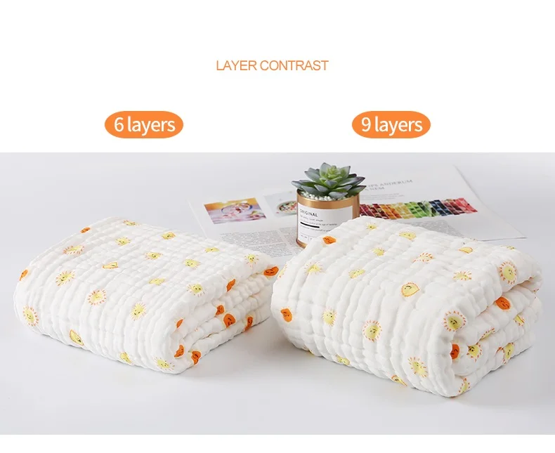 2PCS Baby Bath Towel Newborn Bathrobe Cotton Gauze 6 Layers Washcloth Blankets Child Robe Kids Facecloth Muslin bathroom towels