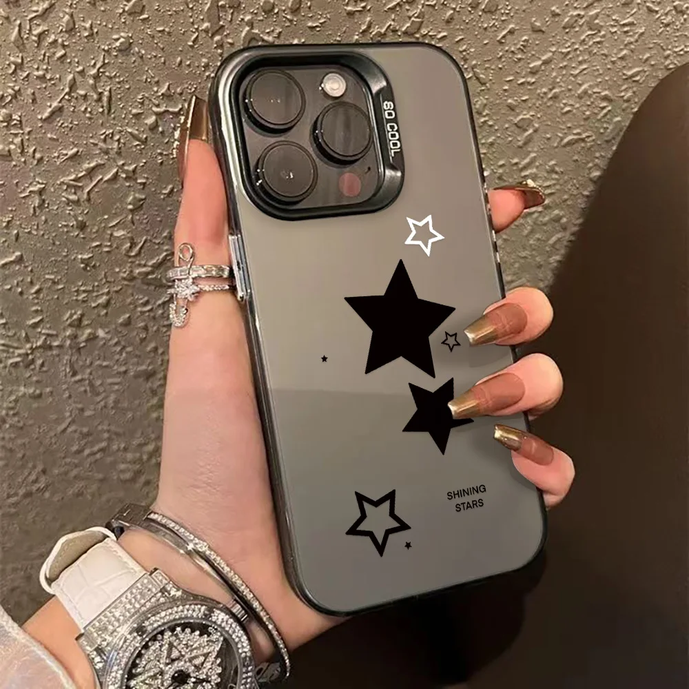 Luxury INS Star Hard Matte IMD  Phone Case Cover