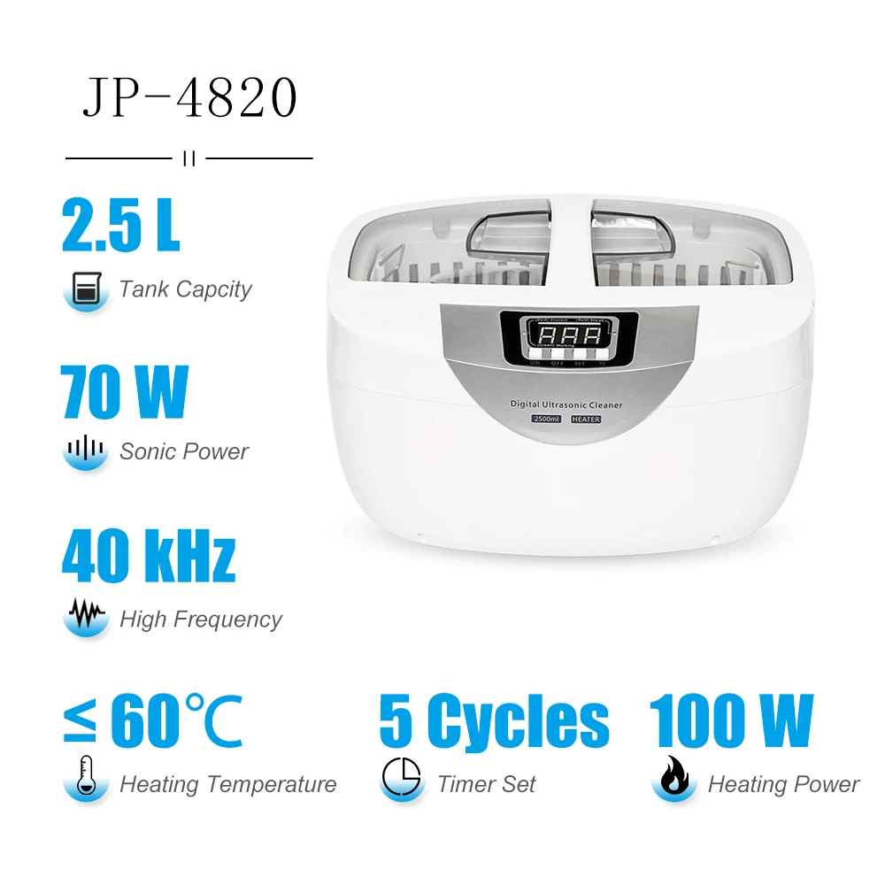 Description Picture 2 of itemSKYMEN Digital Ultrasonic Cleaner Bath 2500ML for Home Kitchen Wash Fruits Glasses Denture Tableware Jewelry Watch 220V EU Plug