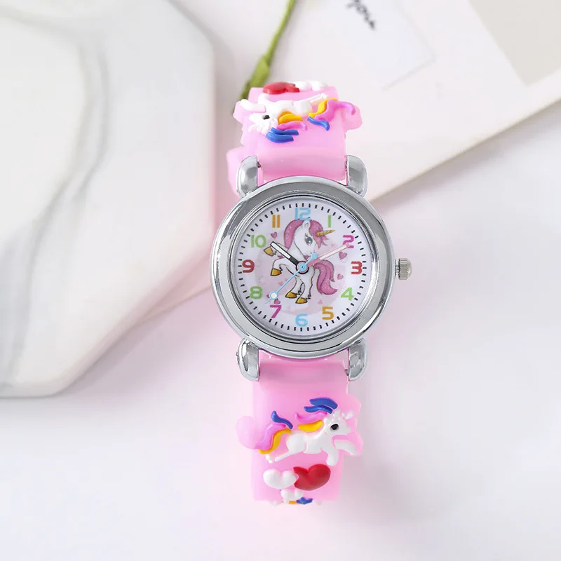 Children's Watch, Cartoon Rainbow Pony Silicone Student Quartz Watch