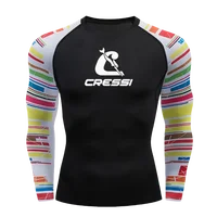 Mens Long Sleeve Rashguard Upf 50 Sun Protection Surf Shirt Quick Dry Breathable Swimming Tight T-shirt Summer 2023 Gym Clothes 1