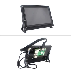 Raspberry Pie ZERO/3B/4B 7-inch IPS capacitive touch screen touch screen HDMI high-definition display screen with bracket